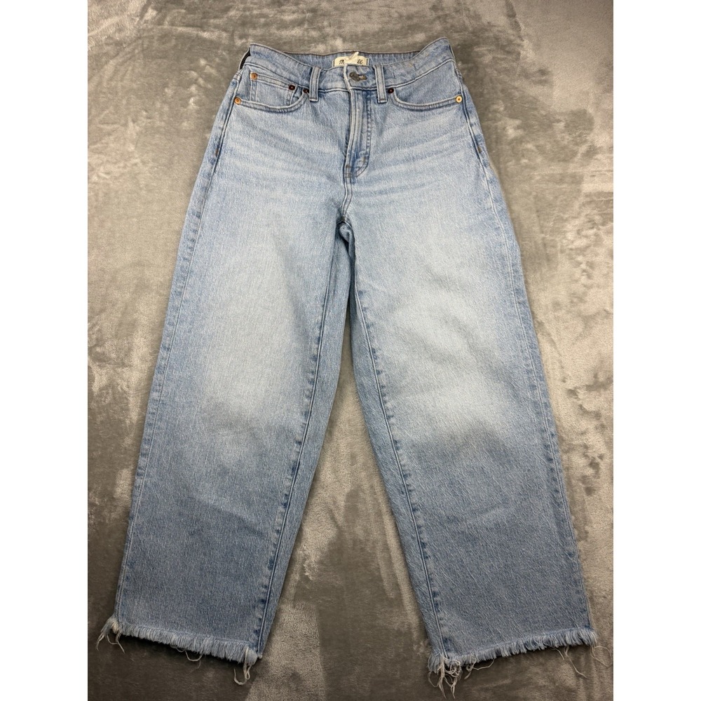 Madewell Jeans Womens Size‎ 25 The Perfect Vintage Wide Leg High Rise Raw Hem